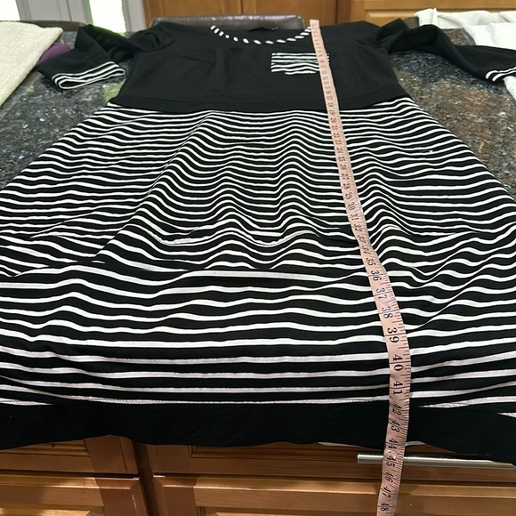 Black and White Striped Women's Dress - Picture 4 of 12